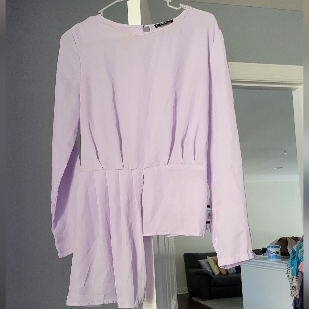 Women Lilac blouse asymmetric